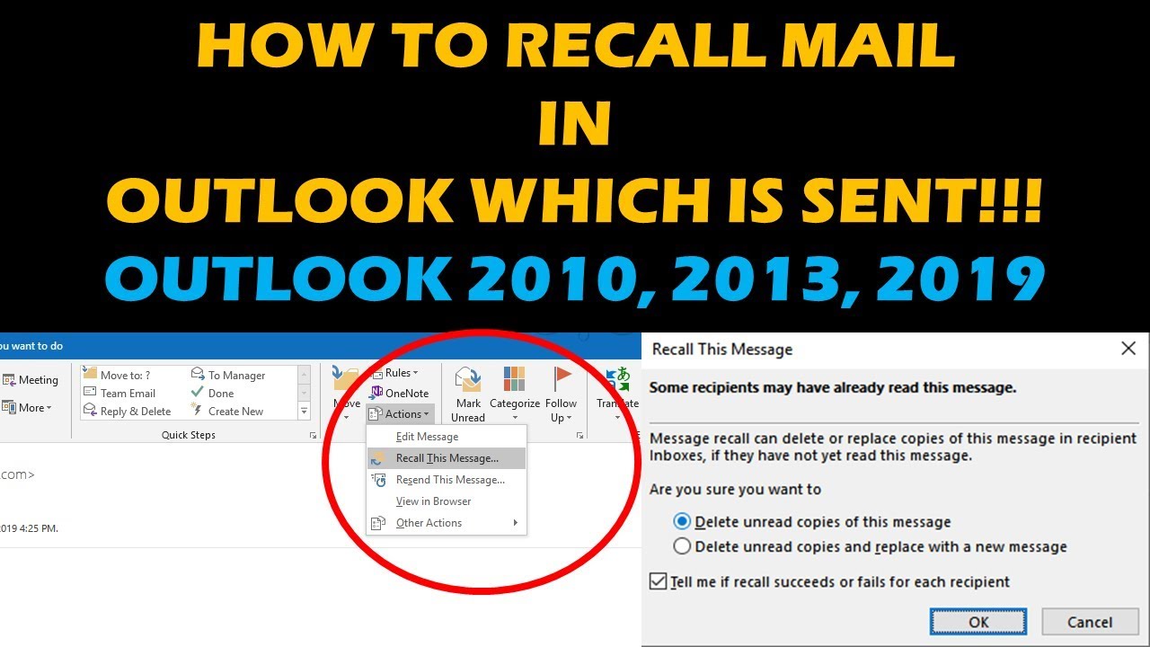 email recall outlook 2013