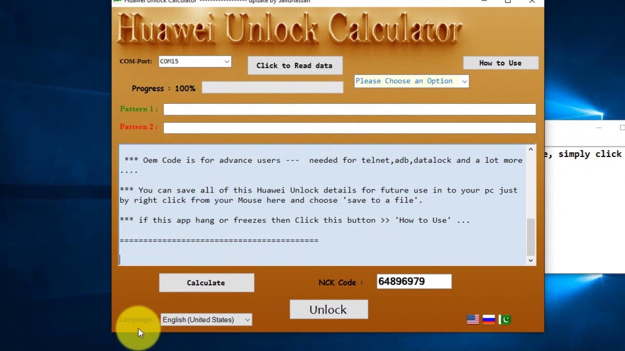 huawei v4 and v5 unlock code calculator